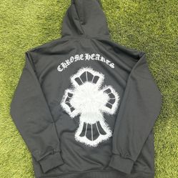 Black Chrome Hearts Graphic Hoodie