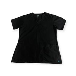 Black Medical Scrubs Top