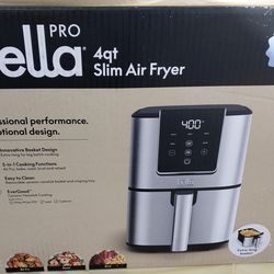 NEW BELLA PRO 4QT SLIM AIR FRYER - Stainless Steel