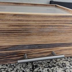 Large Wood Stained Makeup Case.