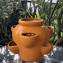 Six Pocket Ceramic Planter - Flowers/Herbs/Strawberries