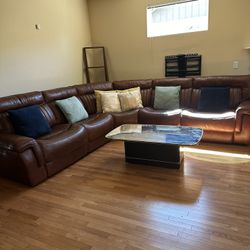 Sectional Sofa With Three Recliner Chairs 