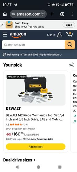 DeWalt 142 piece socket set