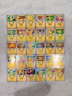 (Lot of 30) Pokemon 30th Celebration Pikachu 1-30 Complete Set Rare Holofoil Collection 023 to 052 Mega Evolution ME (30C) 30 Anniversary TCG Full Set
