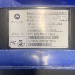 Motorola Mb7420 16x4 686 Mbps Docsis 3.0 Cable Modem
