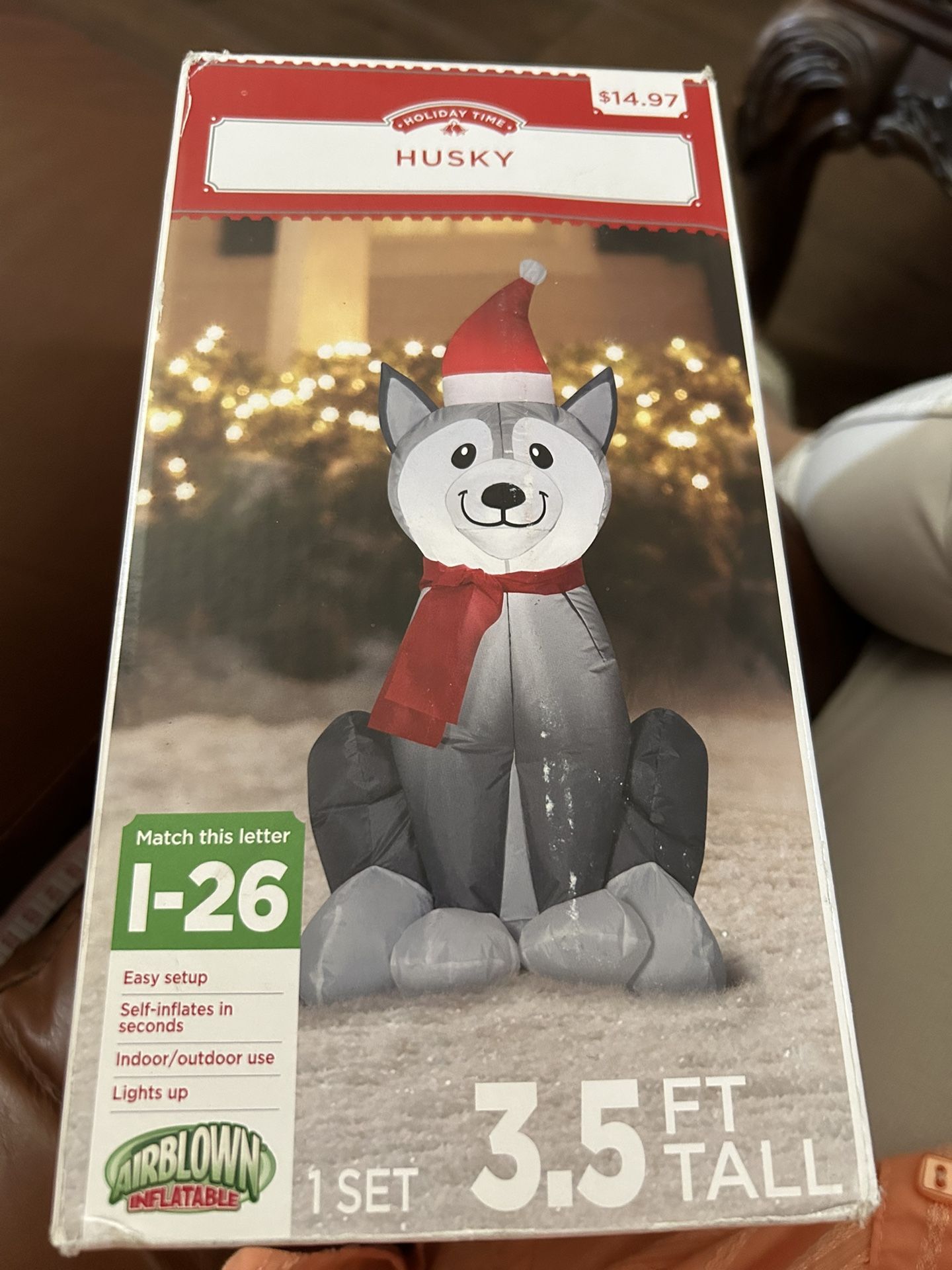 Inflatable Airblown Husky New For Christmas Season Size 3.5 Ft Toll Colorful