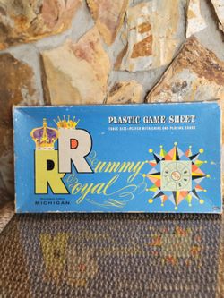 Vintage Rummy Royal Plastic Game Sheet aka Michigan Rummy Whitman