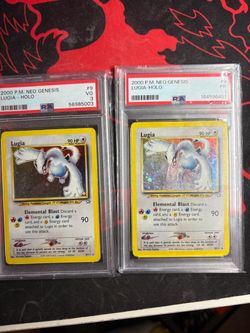 PSA Graded Lugia Holo Neo Genesis Pokémon Cards (x2)