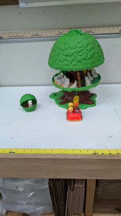 Vintage 1970s Palitoy Discovery Time Pop Up Tree House with Characters & Car