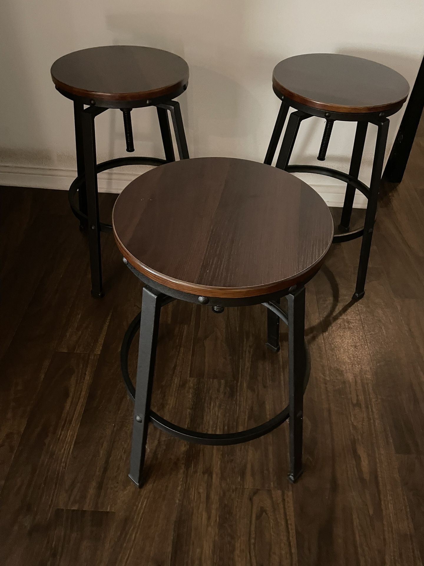 Threshold Industrial Wood Adjustable Height Counter Stools Wood Metal
