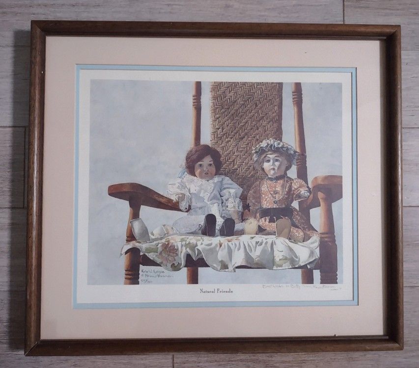 Antique Dolls Limited Edition Framed Print "Natural Friends"