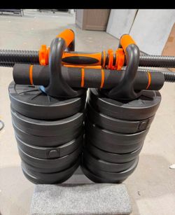 New-4-in-1 Adjustable 16 Piece Dumbbell Set 2.5 LB