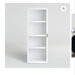 SET OF 2 Aspect White Bookcase with
Glass Door