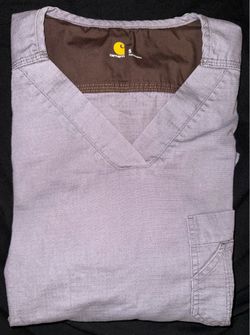 Grey Carhartt Ripstop Utility Scrub Top and Pants Set