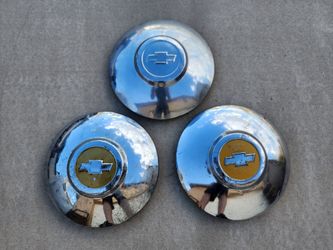 1949 & 1950 Chevrolet Car Small Center Cap Hubcap Wheel Cover Lot of 3