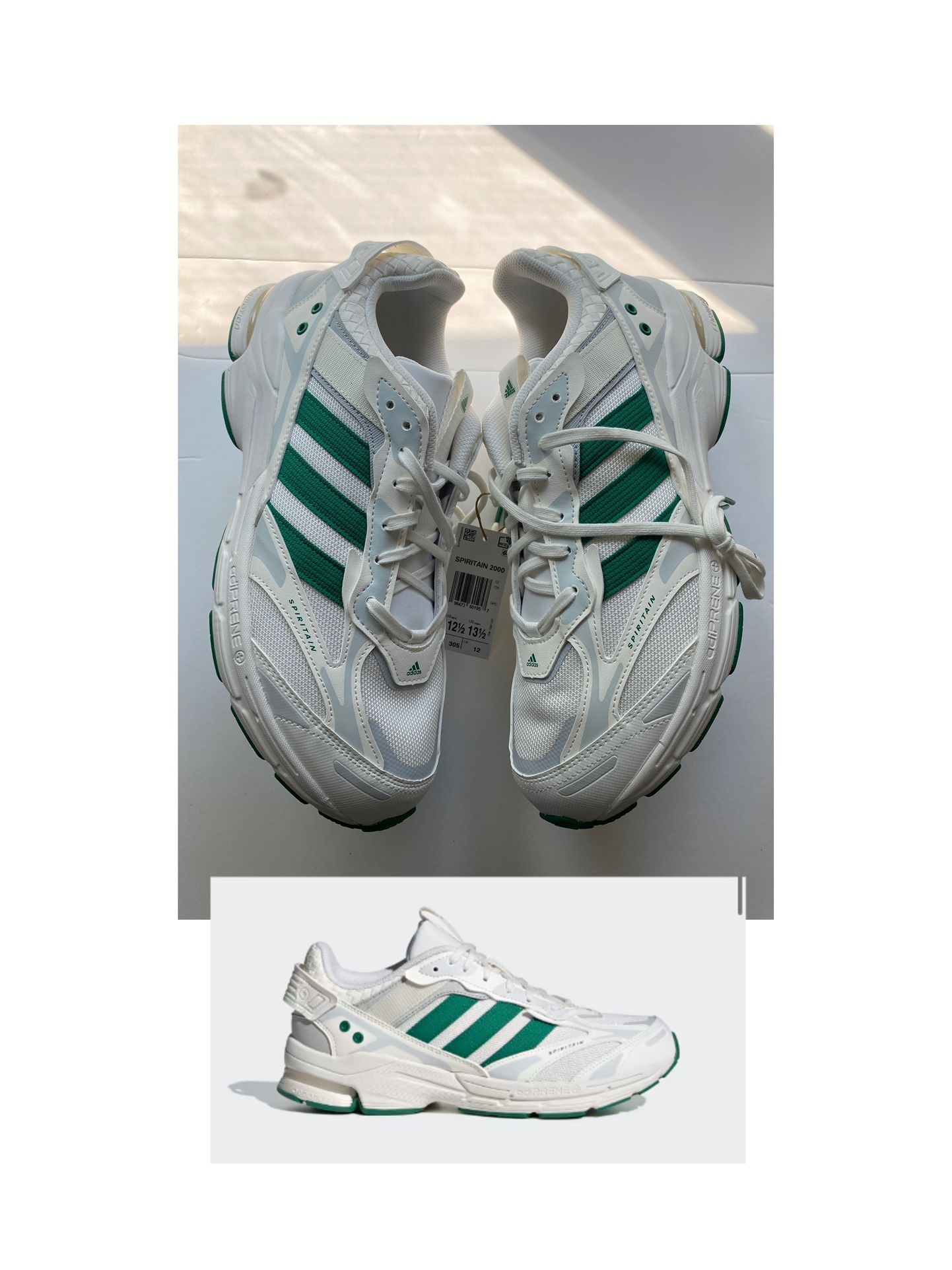 Adidas Spiritain 2000 Shoes Core White Green Size 12.5 NEW NO BOX