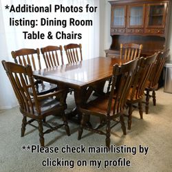 Additional photos for Vintage Wood Dining Table & Chairs (Expandable)