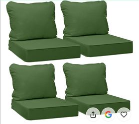 Outdoor Chair Cushions in Green. NEW