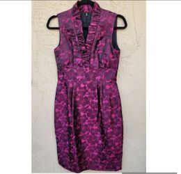 Eliza J Nordstrom Pink and Black Jacquard Sleeveless Sheath Dress