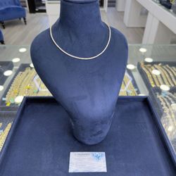 Tennis chain yellow 14k gold lab diamonds 18 inches