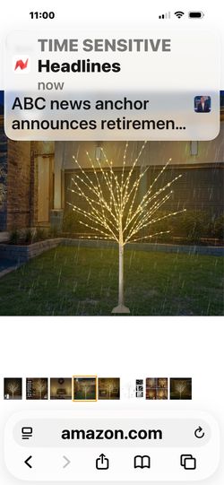 4FT LIGHTED LED BIRCH TREE