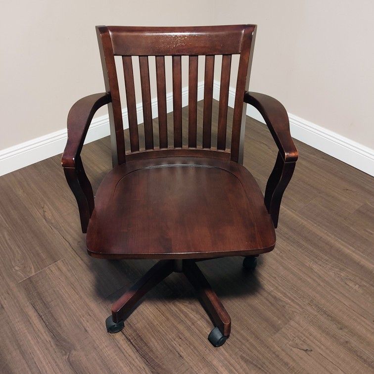 Wood Banker's Desk Chair