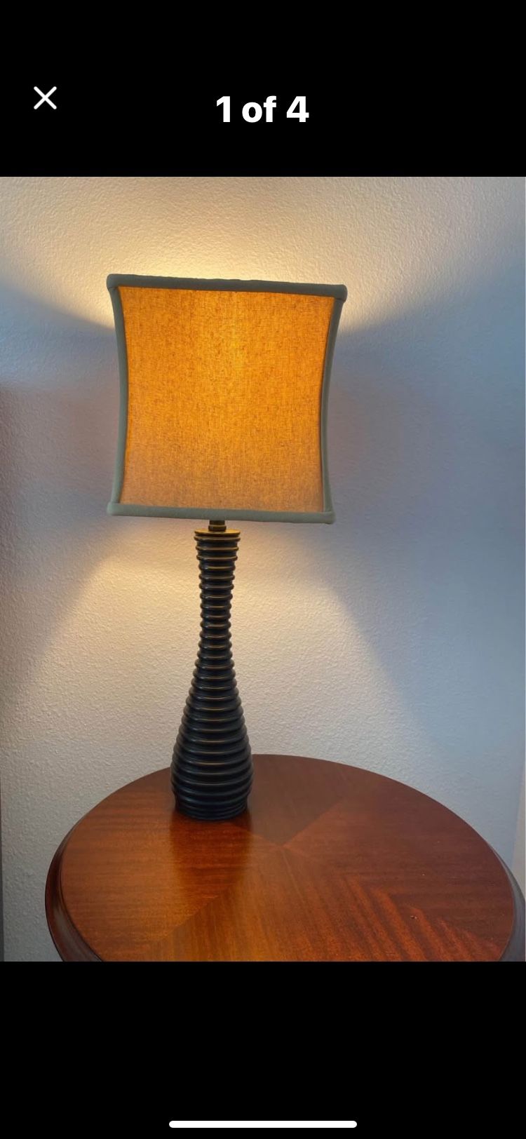 Beautiful Lamp. Solid Wood Base. Like New!
