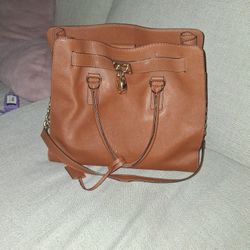 MICHAEL KORS HAMILTON BROWN LEATHER PURSE