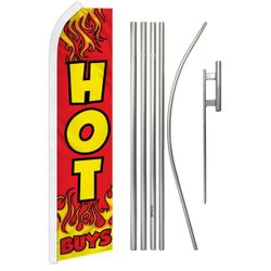 16 Ft Advertising Flag Complete Kit (Flag + Pole+Ground Spike)