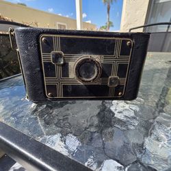 Kodak Brownie Junior Six-16 Vintage Box Camera Black Geometric Design