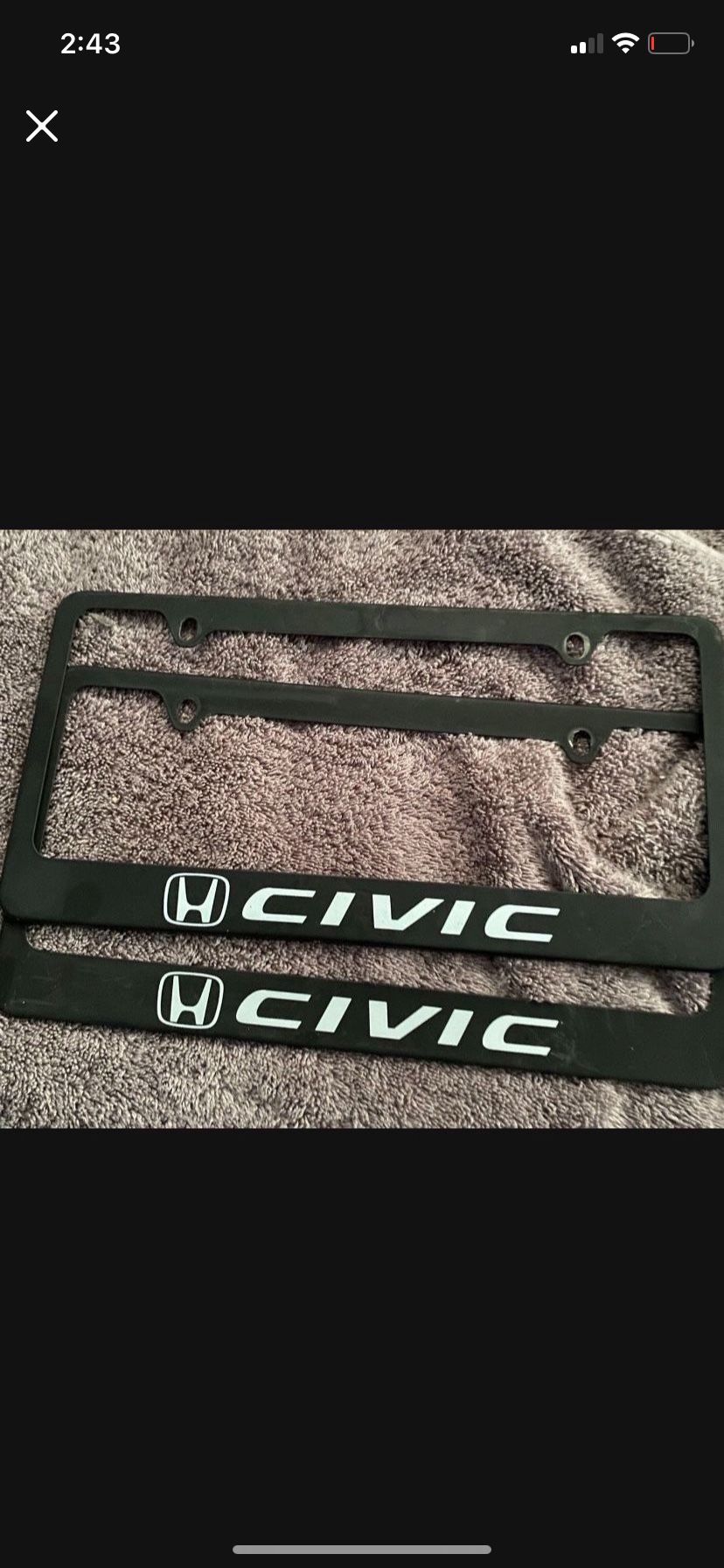 Honda Civic Aluminum Plates X2 For Sale De Venta