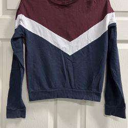 H&M Divided Womens Color Block Maroon Blue White Sweatshirt -  Size XS - VGUC