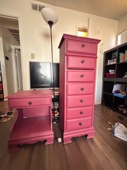 Tall boy dresser and end table
