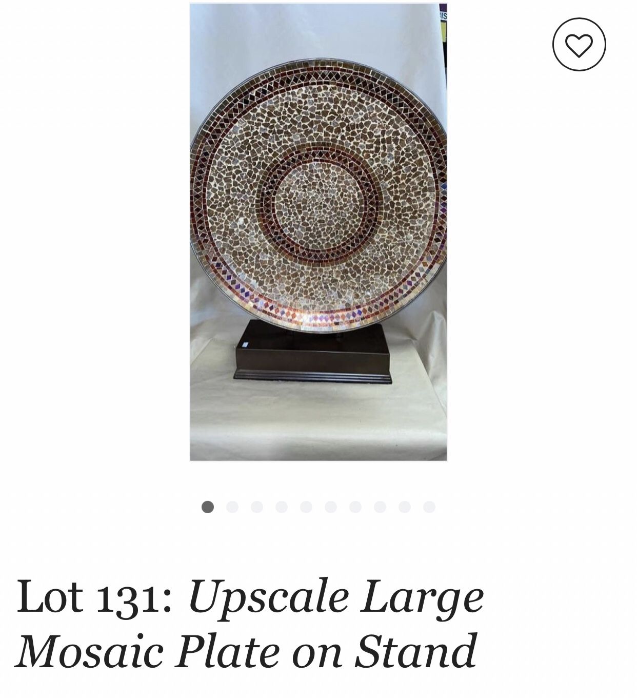 Mosaic Plate Art on Stand 20”