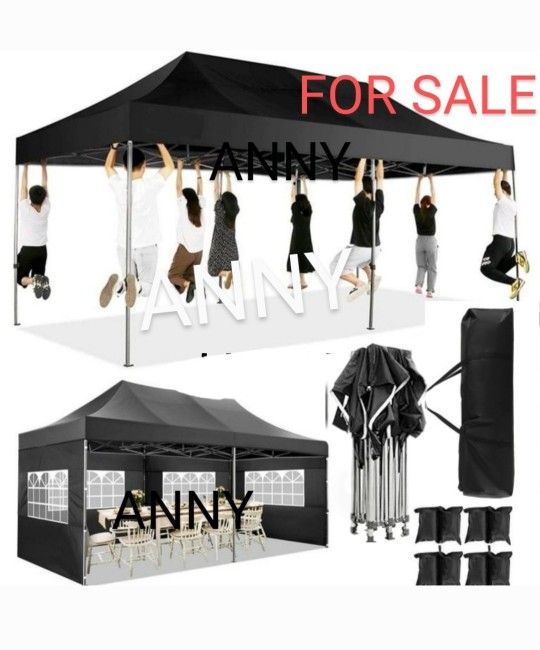 10x20 Pop up Canopy Tent Easy Up Outdoor Canopy Wedding Party Tents with Sides for Parties
