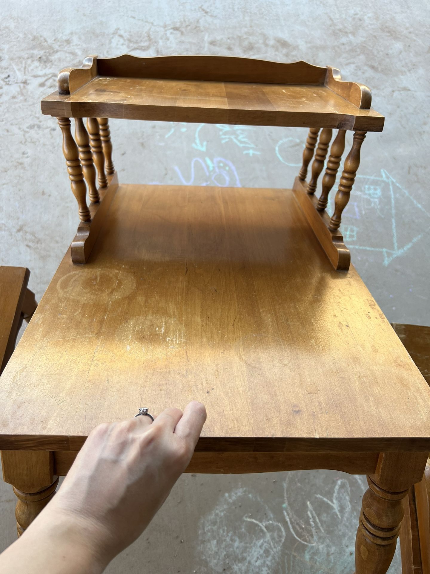 Vintage Maple Top Step End And Coffee Tables 