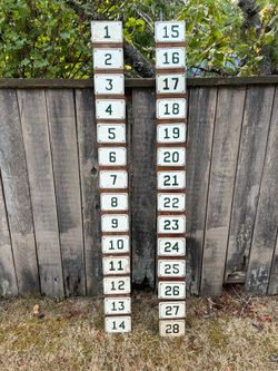 Hand Carved Wooden Numbered Plaques