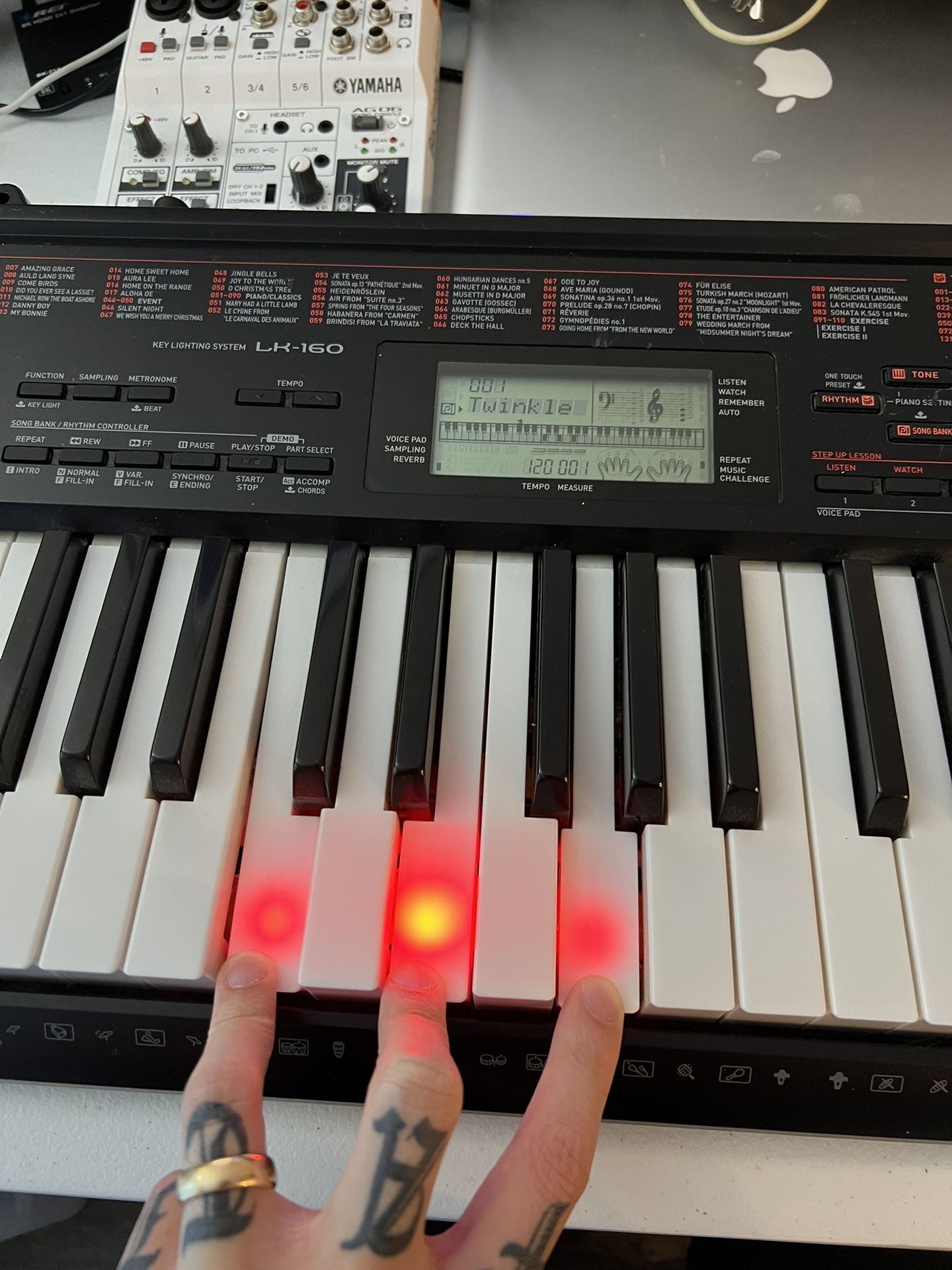Casio LK-160 Keyboard Key Lighting System
