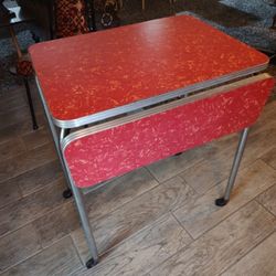 1950s Formica Table Small Table/bar Cart