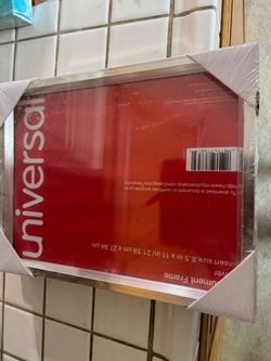 New silver document frame. Insert size is 8.5 x 11 inches (21.59 cm x 27.94 cm). Still in original packaging.