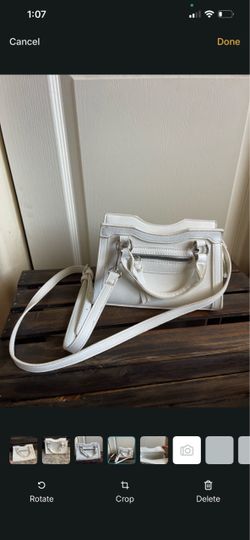 White Leather Crossbody Handbag