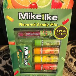 New Mike And Ike Flavored candy Mix 6 Pack Lip Set 