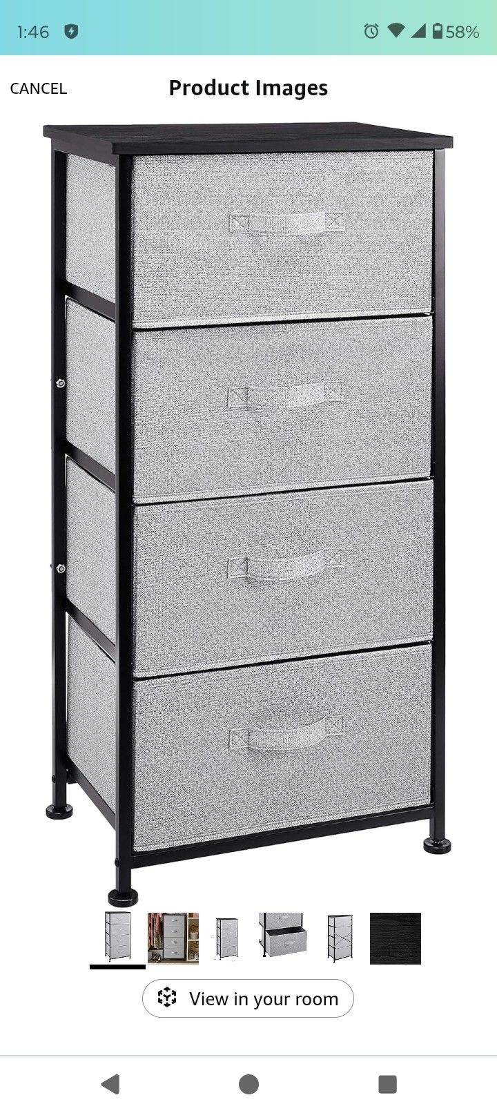 Amazon Basics Fabric 4-Drawer Storage Dresser