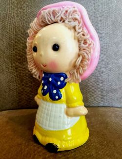 Vintage 40-50's Penny Coin Bank - Colorful Girl Delicate