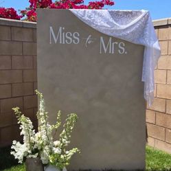 Miss To Mrs Wooden Standing Sign 6ft X 5ft For Events Wedding Bridal Shower