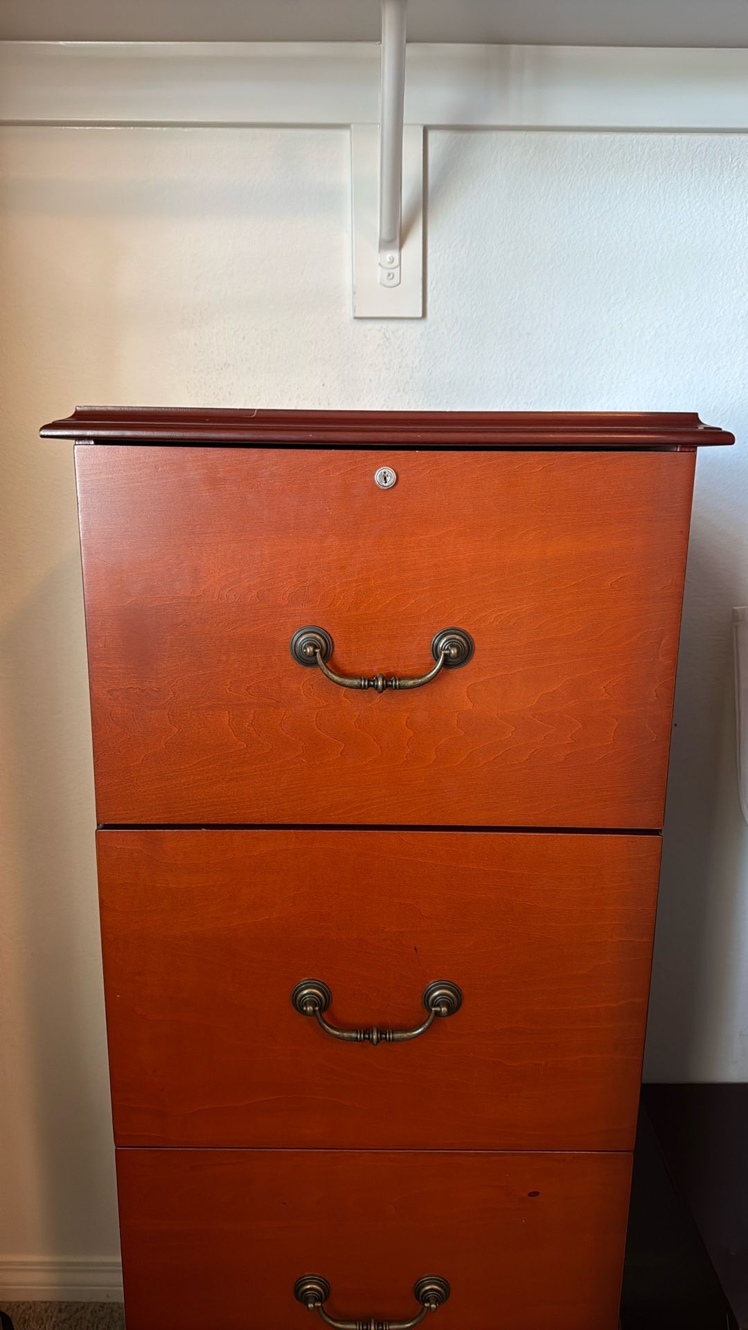 Wooden Four Drawer Locking File Cabinet