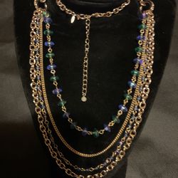 30” Goldtone 4 Layered Sparkling Crystal Necklace,By NRT