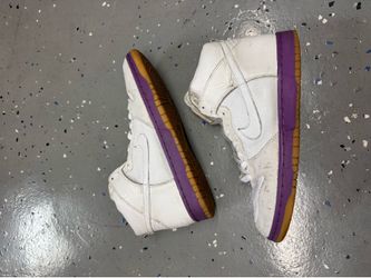 Nike Dunk High Deluxe White Hyacinth Leather Athletic Shoes 9 Mens 312032-111