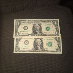 2 CONSECUTIVE NUMBERED STAR β NOTES ($20)
