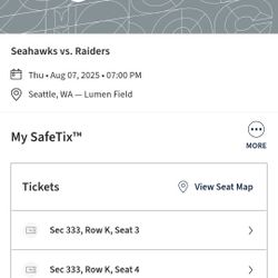 Seahawks Tickets For Tonight's Game, 2 TICKETS 